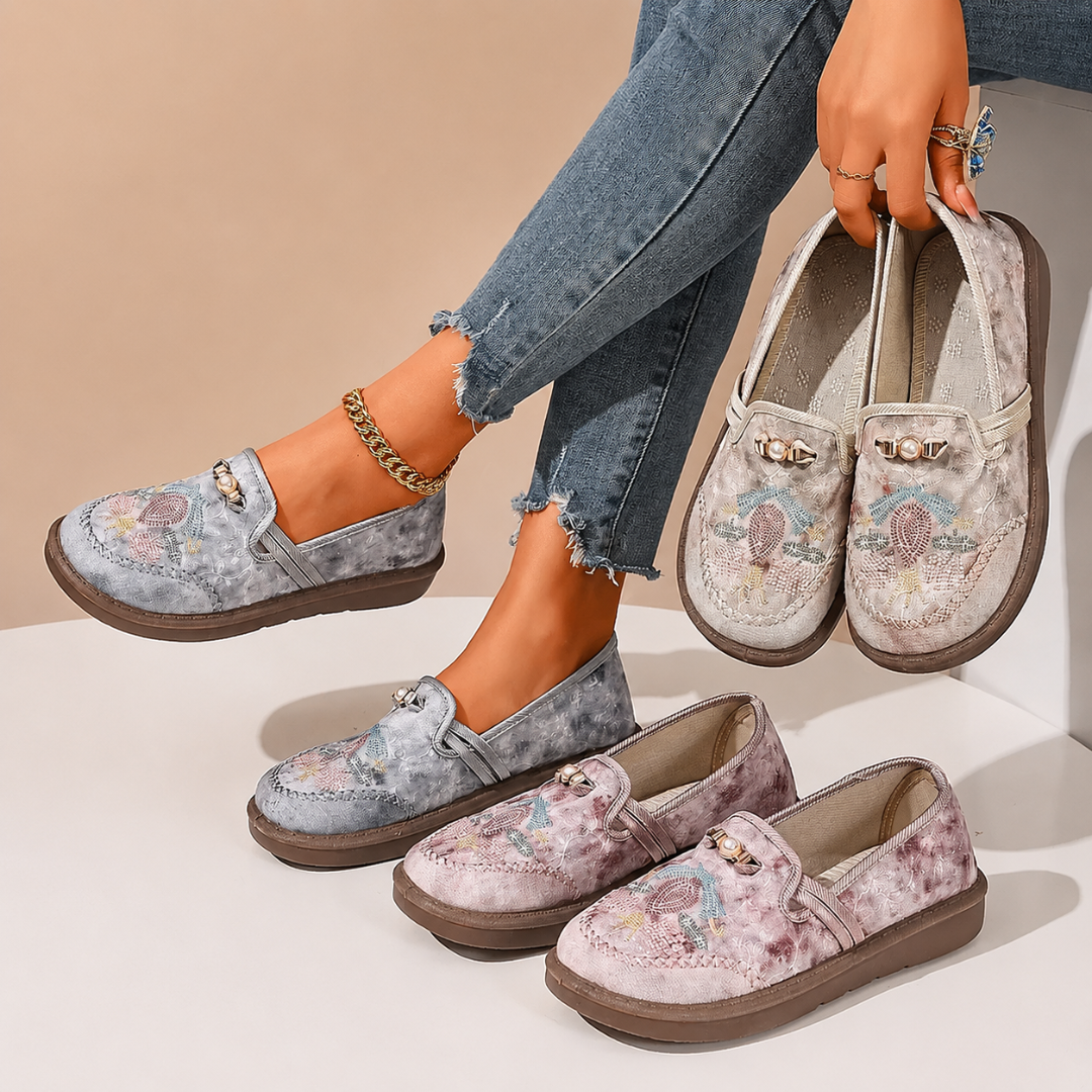 Kyra | Vintage Embroidered Comfort Loafers for Women