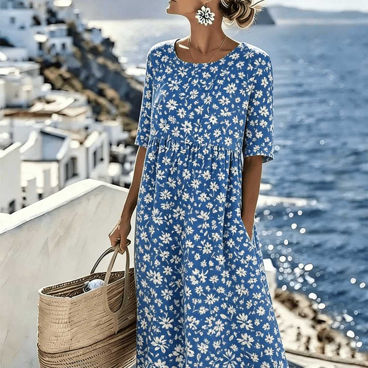 Grace | Elegant Floral Summer Midi Dress for Women