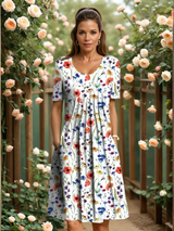 Marianne | Elegant Floral Midi Dress for Women