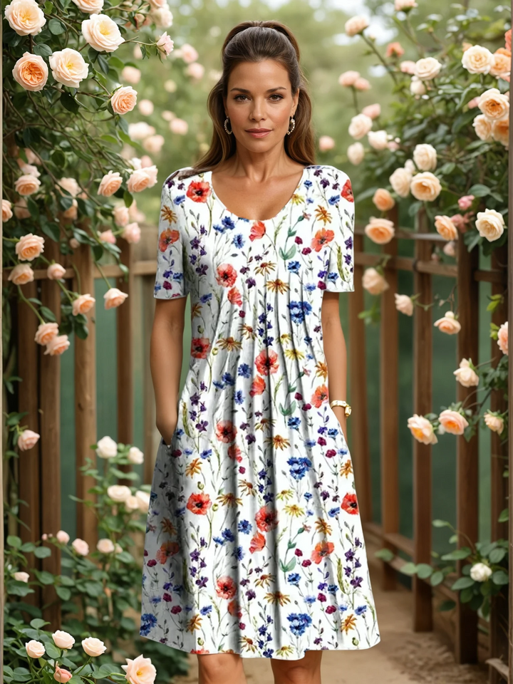 Marianne | Elegant Floral Midi Dress for Women