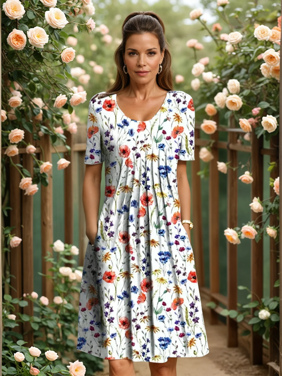 Marianne | Elegant Floral Midi Dress for Women