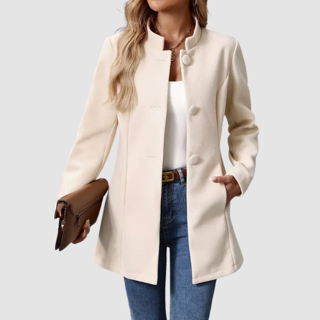 Modique | Elegant Coat with Stand-Up Collar for Women | Outerwear