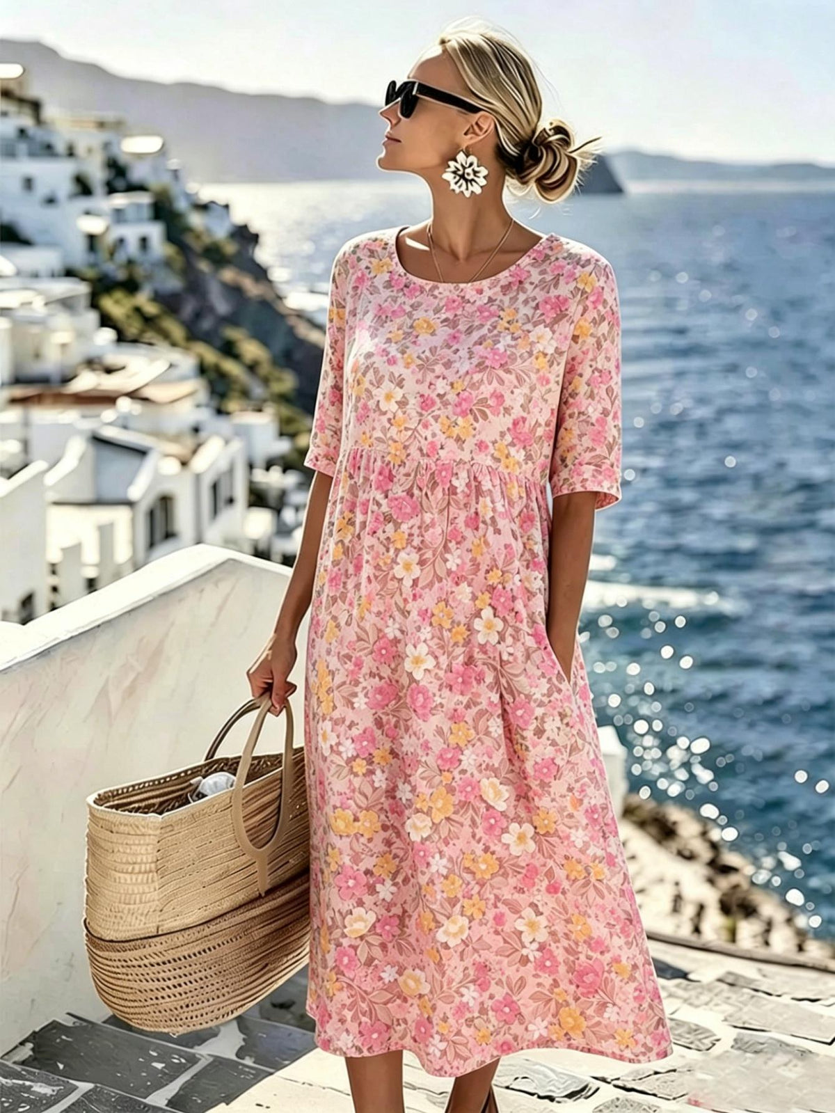 Grace | Elegant Floral Summer Midi Dress for Women