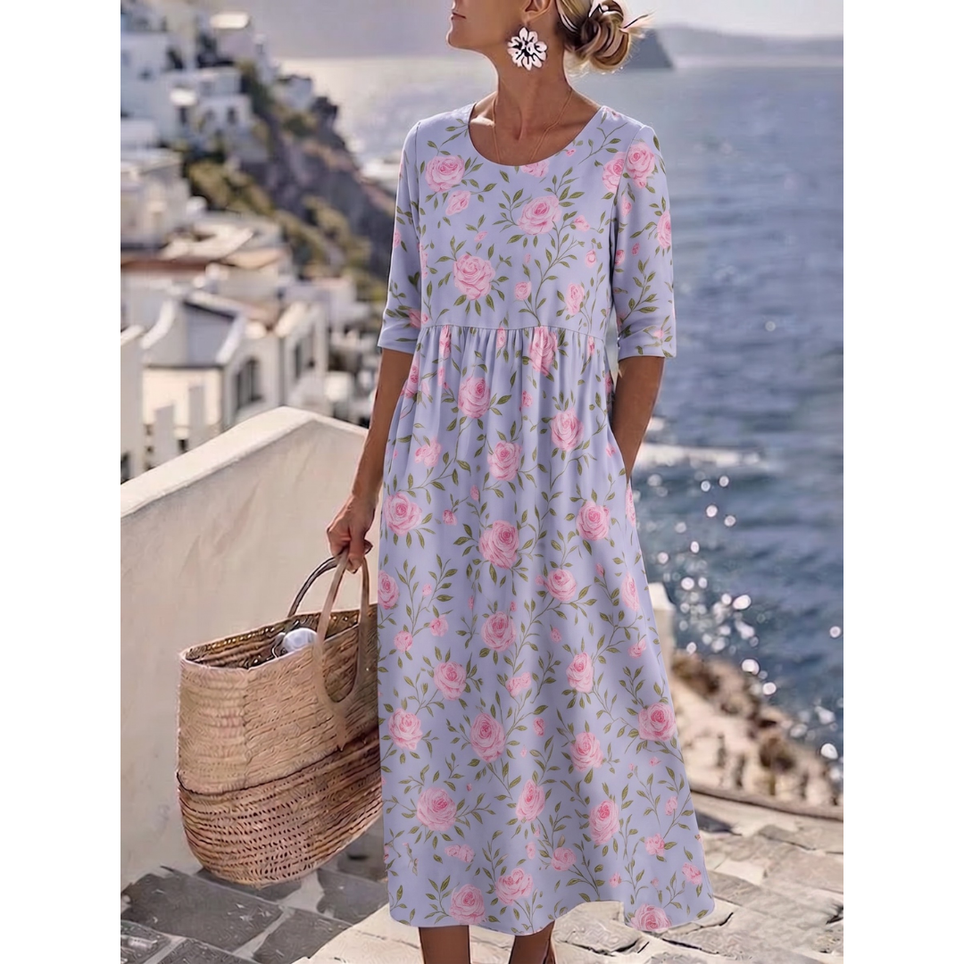 Sophia | Elegant Floral Summer Midi Dress for Women