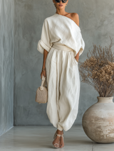 Selene | Relaxed Draped Two-Piece Set for Women