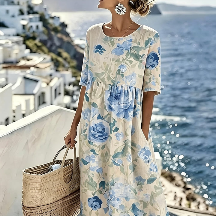 Evie | Elegant Floral Summer Midi Dress for Women