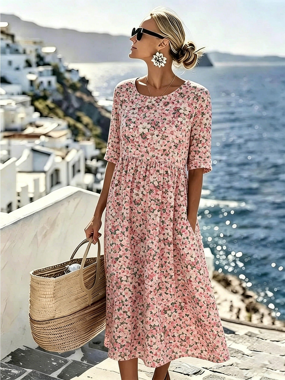 Charlotte | Elegant Floral Summer Midi Dress for Women
