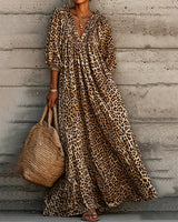 Marissa | Leopard Print V-Neck Maxi Dress for Women