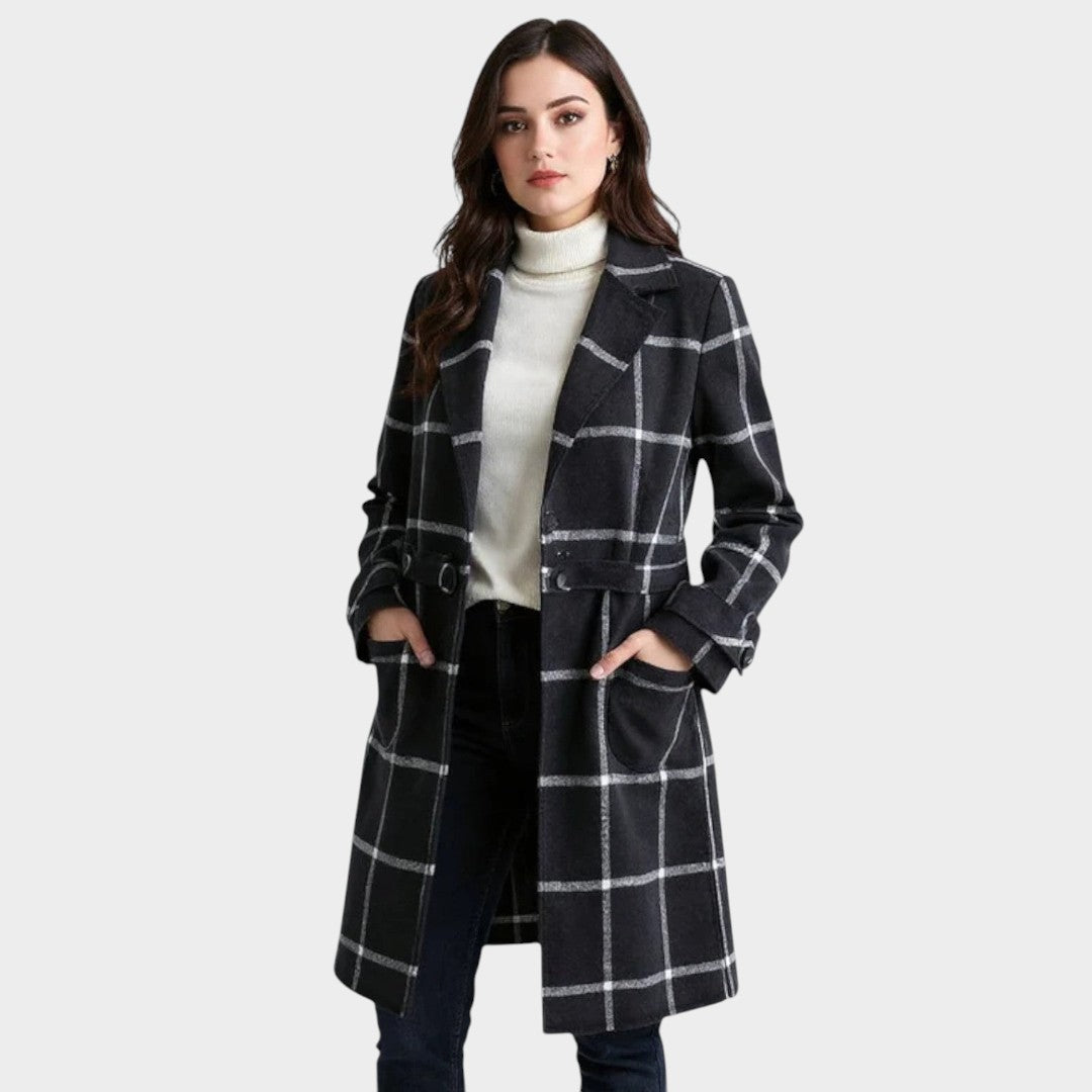 Adriana | Classic Check Autumn Coat for Women