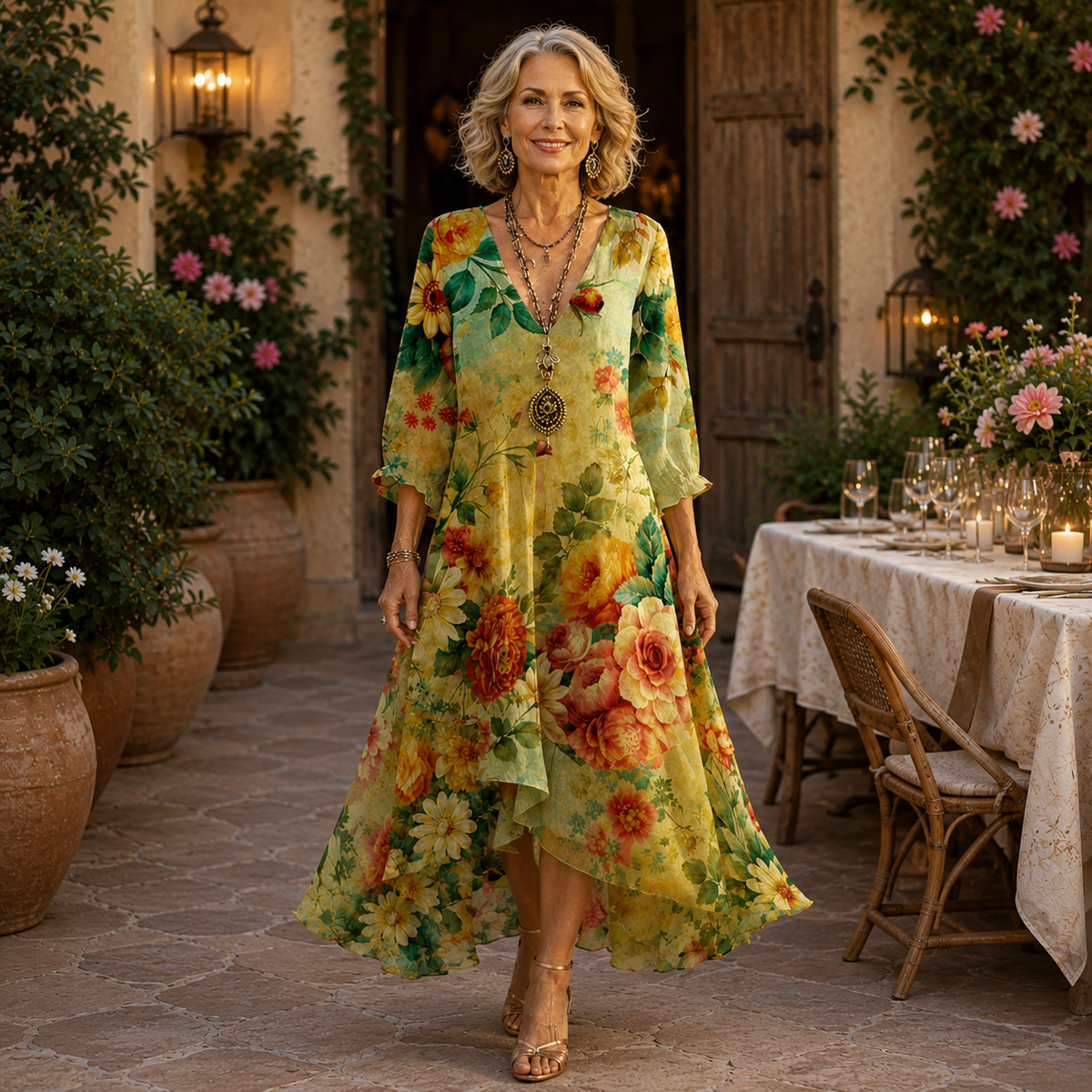 Janessa | Effortless Floral Midi Dress for Women