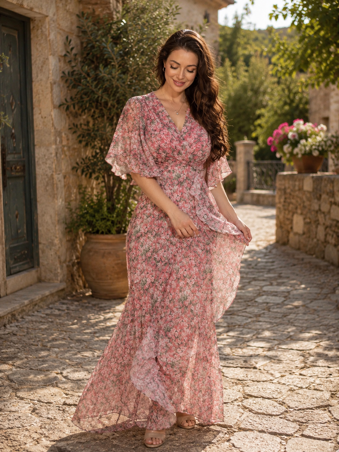 Camille | Floral Wrap Maxi Dress for Women