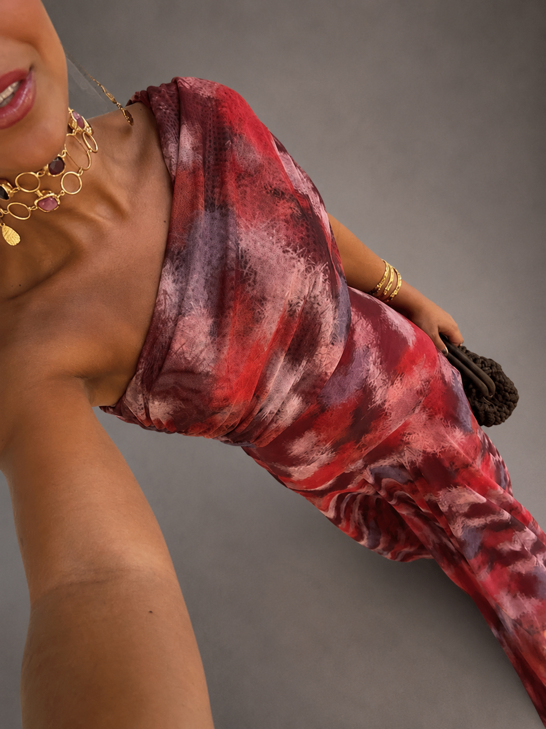 Valentina | Watercolor Off-Shoulder Maxi Dress for Women