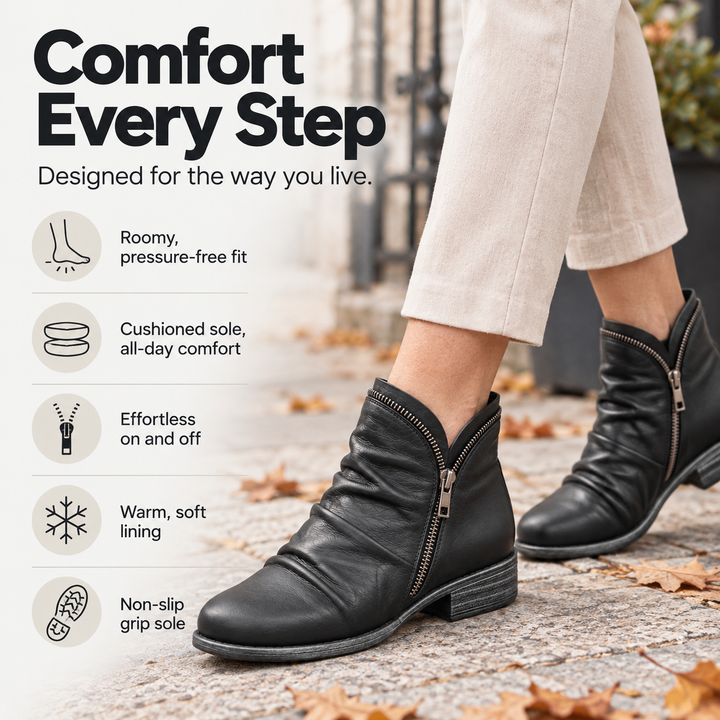 Estelle | Textured Ankle Boots