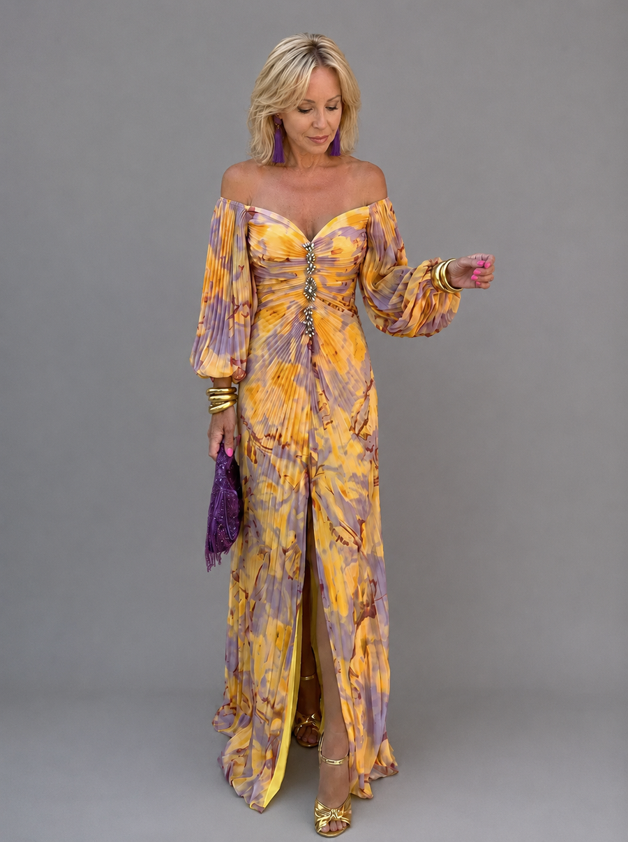 Greta | Floral Deep-V Maxi Dress for Women
