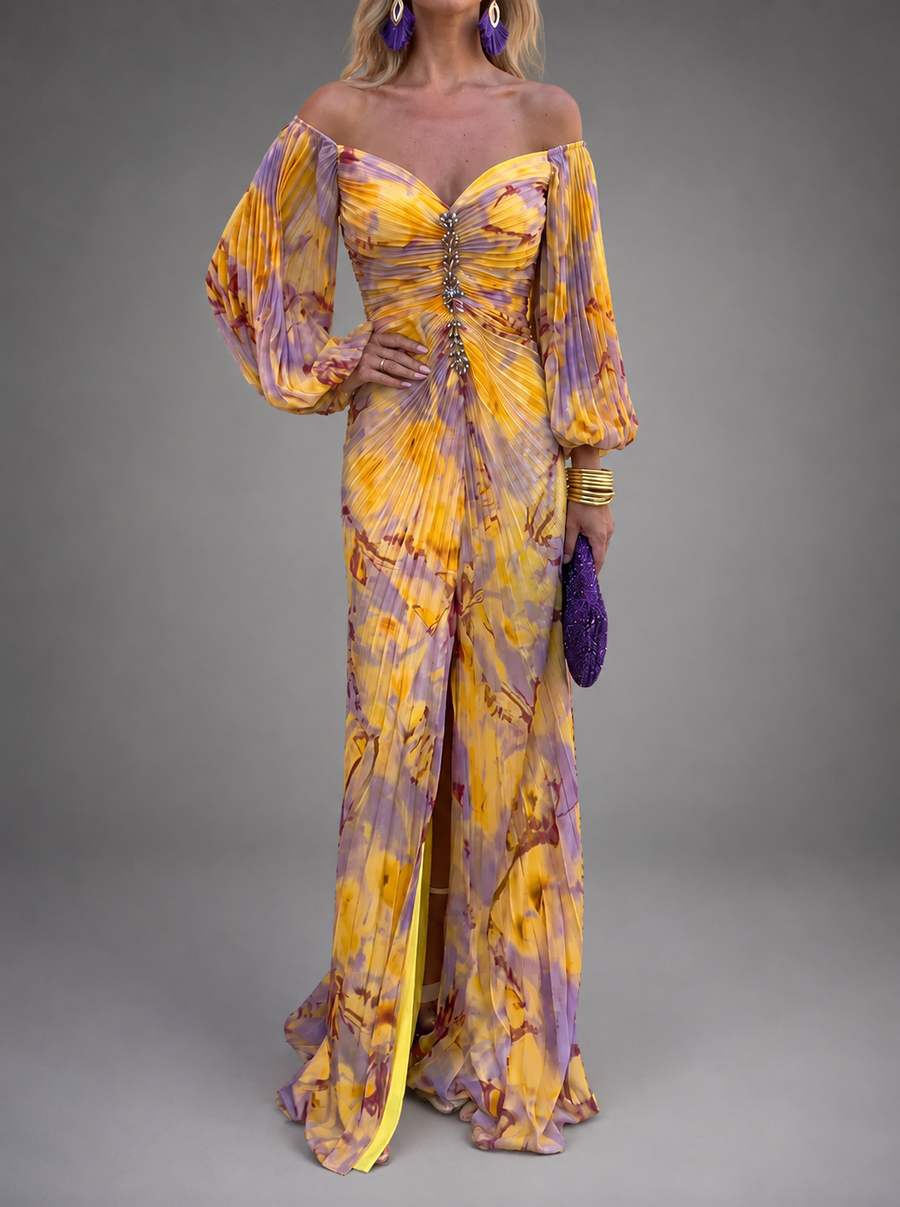 Greta | Floral Deep-V Maxi Dress for Women