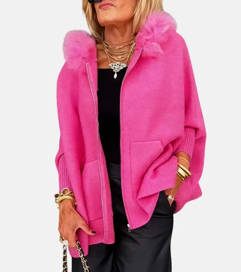 Annabelle | Faux-Fur Collar Button-Front Jacket for Women