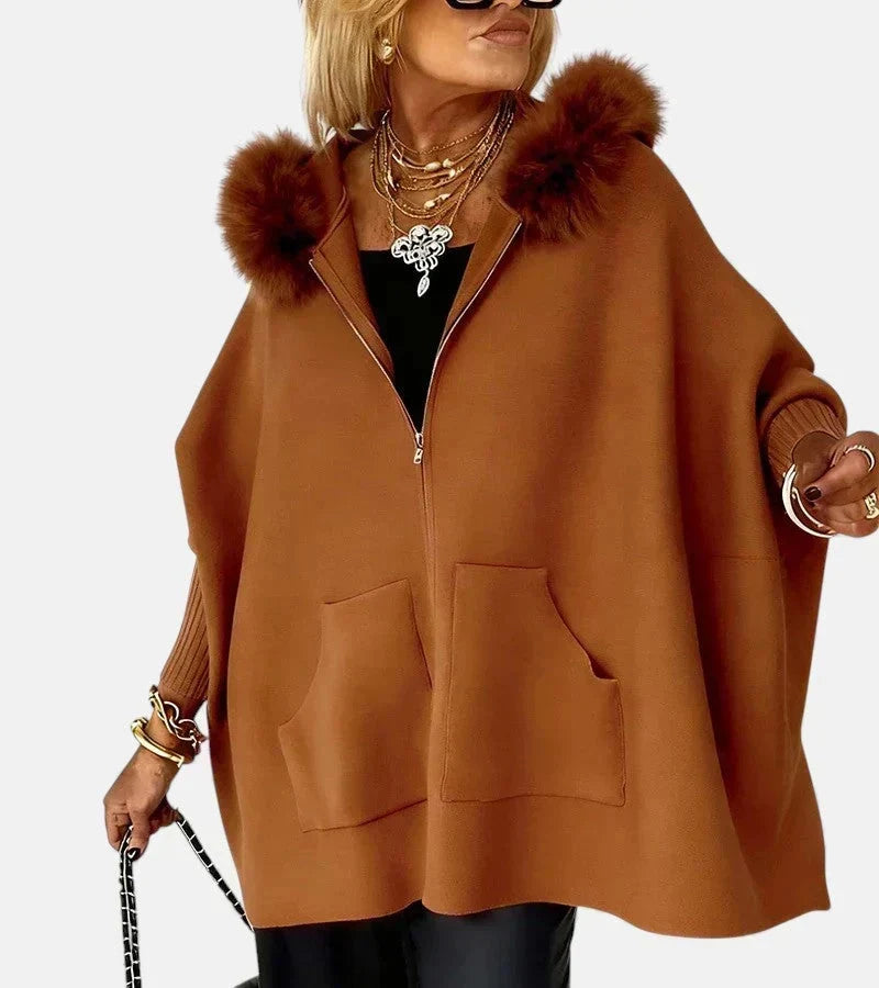 Annabelle | Faux-Fur Collar Button-Front Jacket for Women