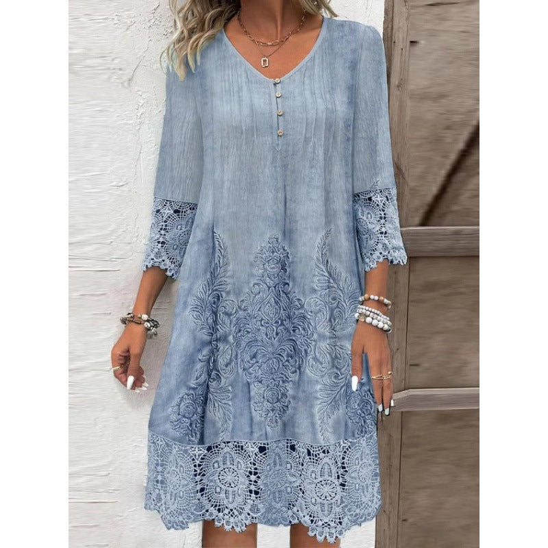 Celeste | Lace Cocktail Midi Dress