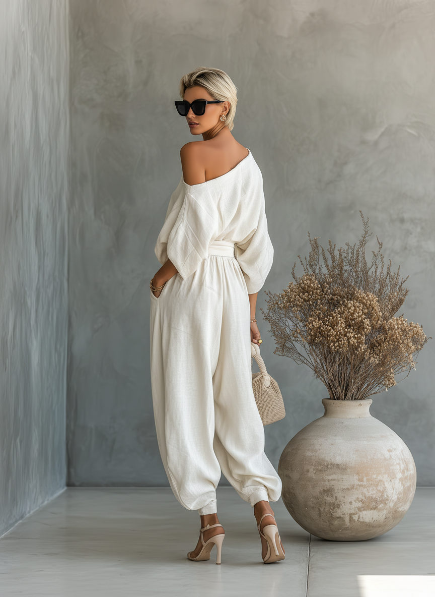 Selene | Relaxed Draped Two-Piece Set for Women