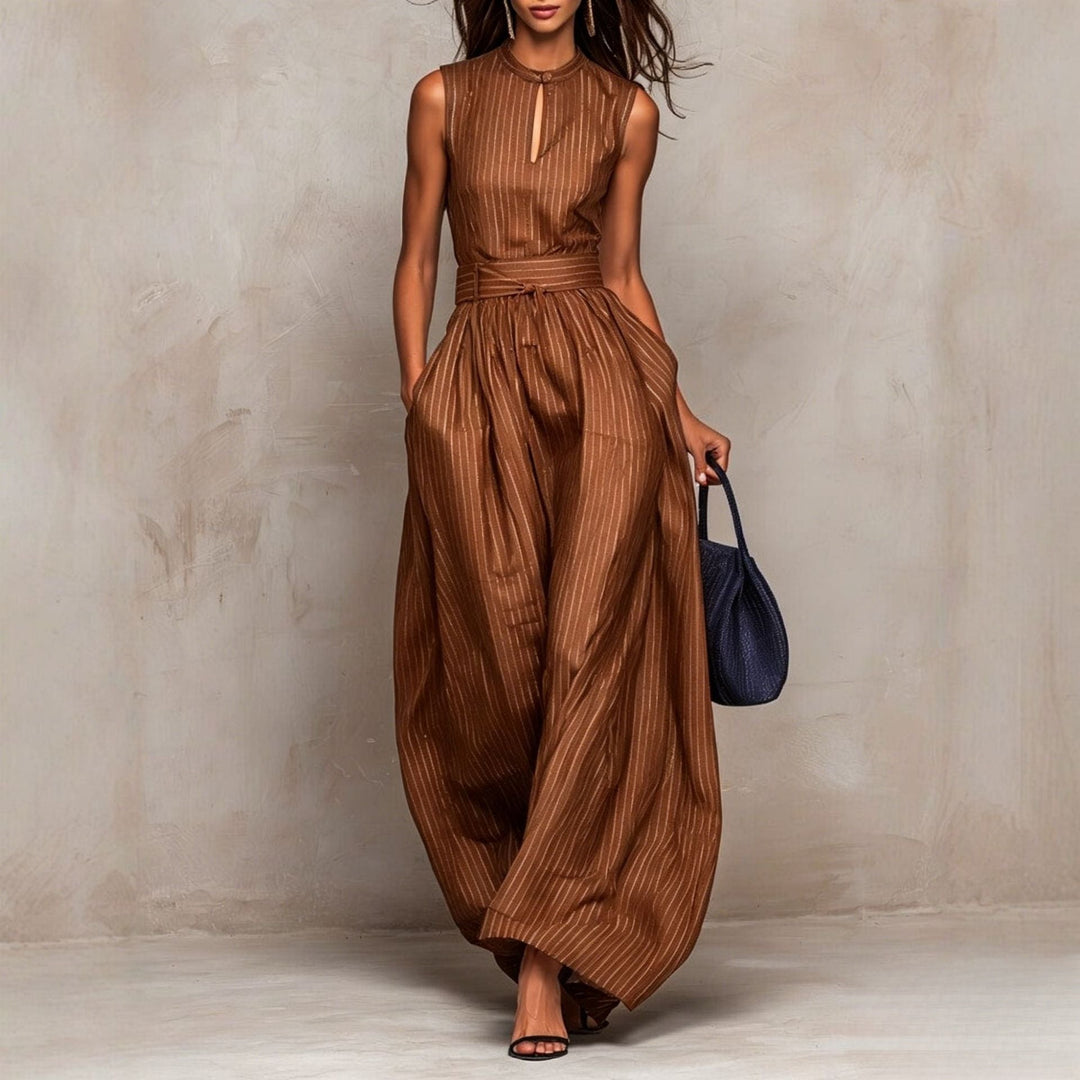 Celeste | Metallic Pinstripe Jumpsuit for Women