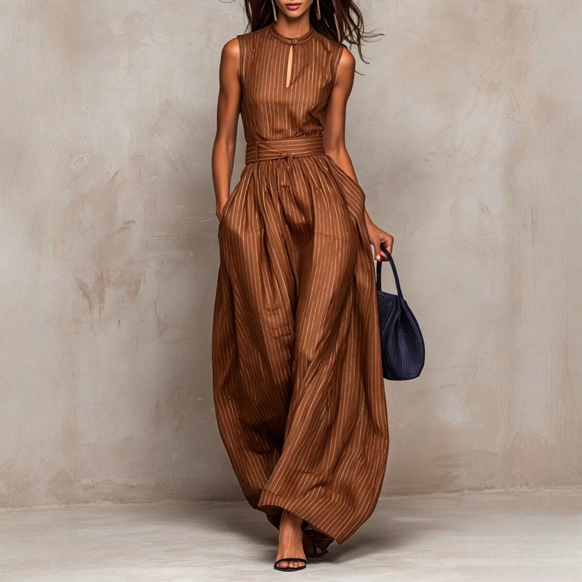 Celeste | Metallic Pinstripe Jumpsuit for Women