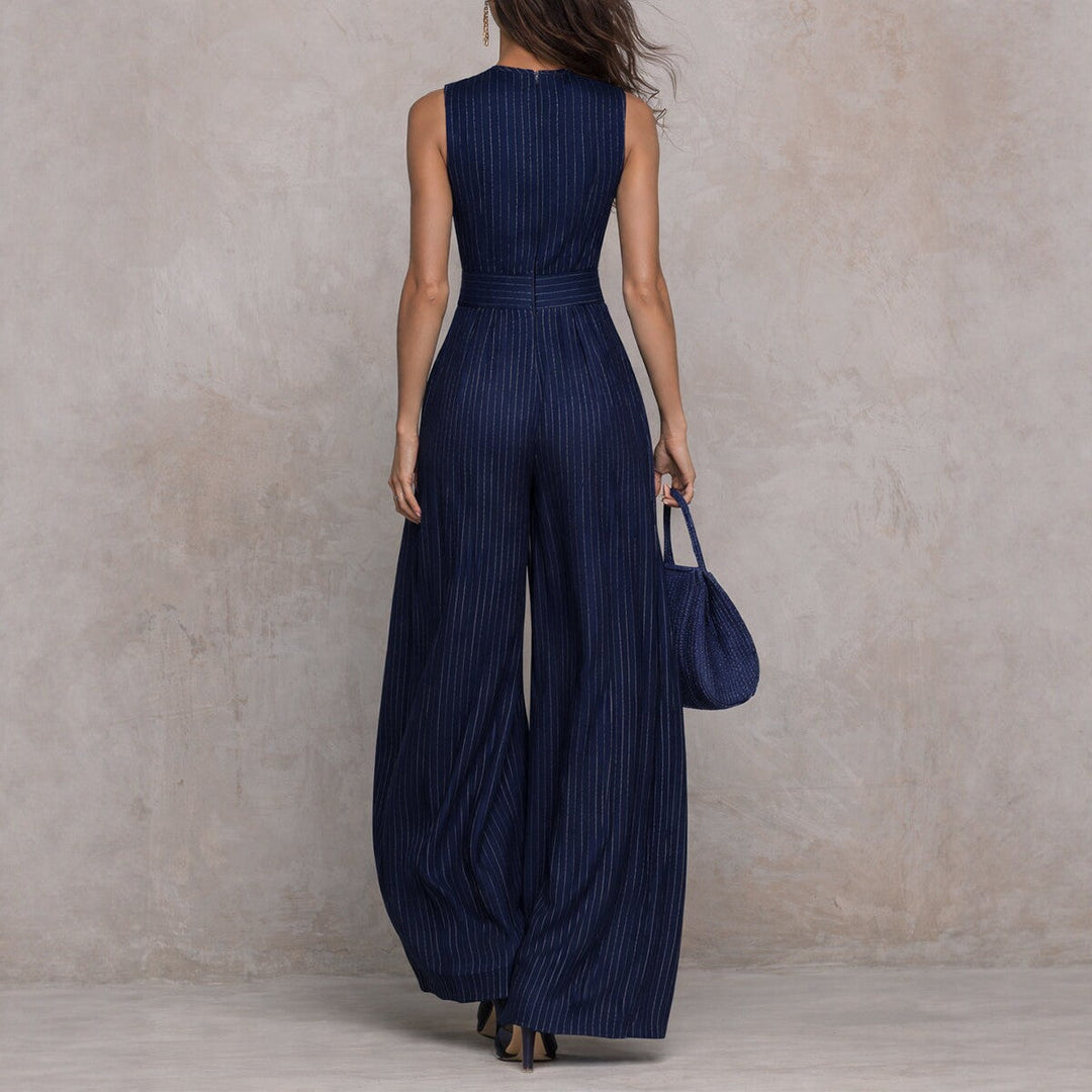 Celeste | Metallic Pinstripe Jumpsuit for Women