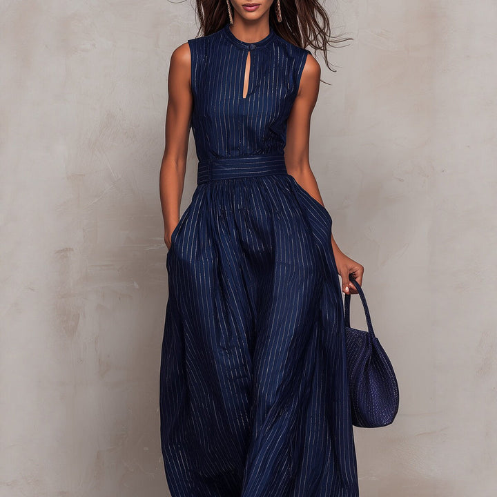Celeste | Metallic Pinstripe Jumpsuit for Women