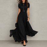 Evangeline | Lace-Trim Flowing Maxi Dress