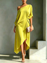 Camila | Elegant Asymmetric Midi Dress for Women