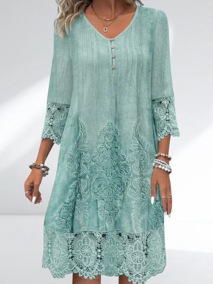 Celeste | Lace Cocktail Midi Dress