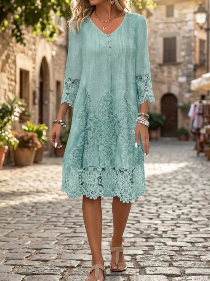 Celeste | Lace Cocktail Midi Dress