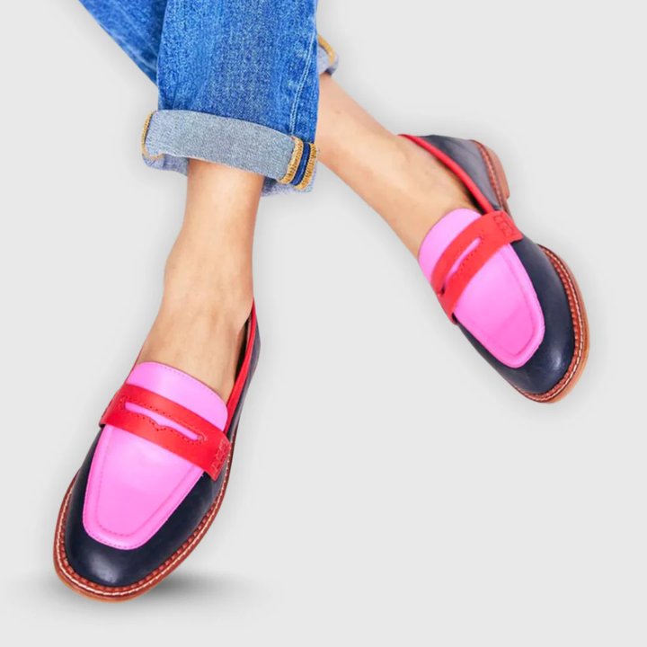 Lunessa | Black Loafers with Colorful Accents for Women