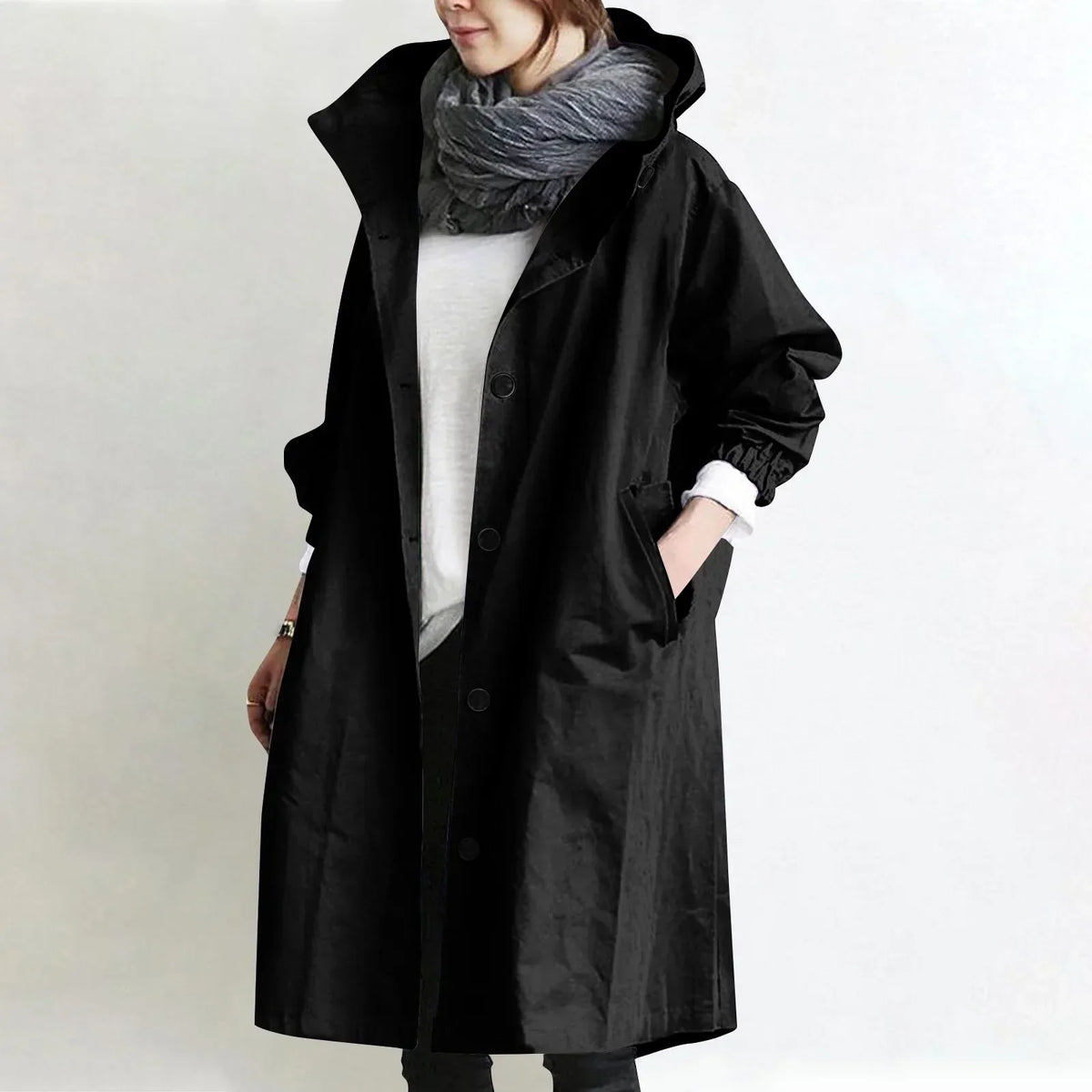 Marielle | Hooded Longline Trench Coat