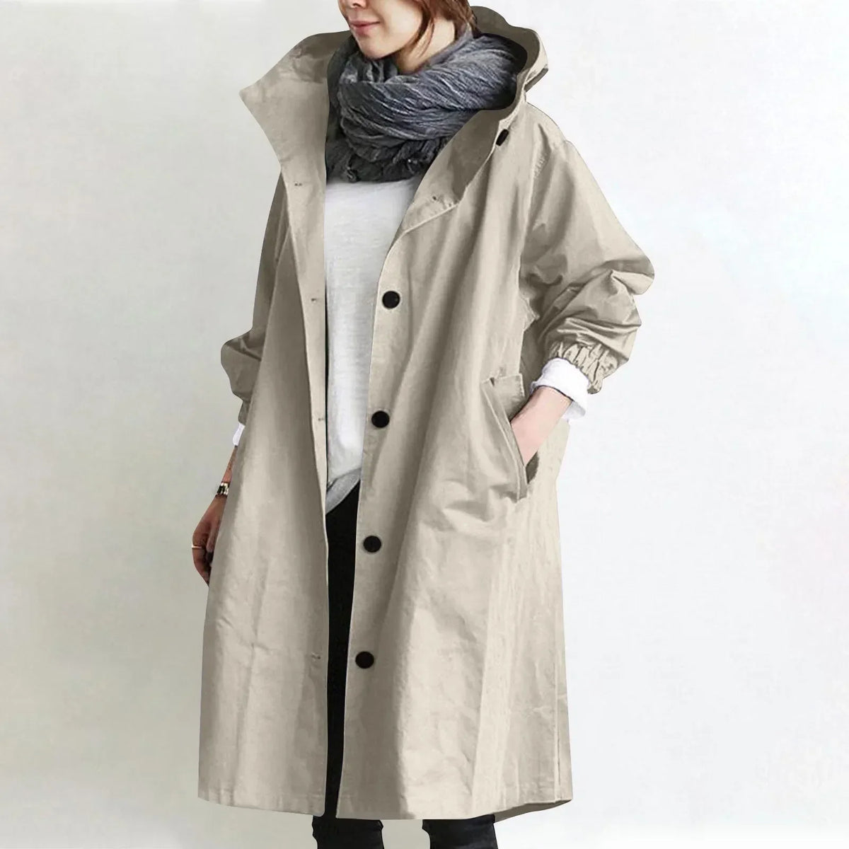 Marielle | Hooded Longline Trench Coat