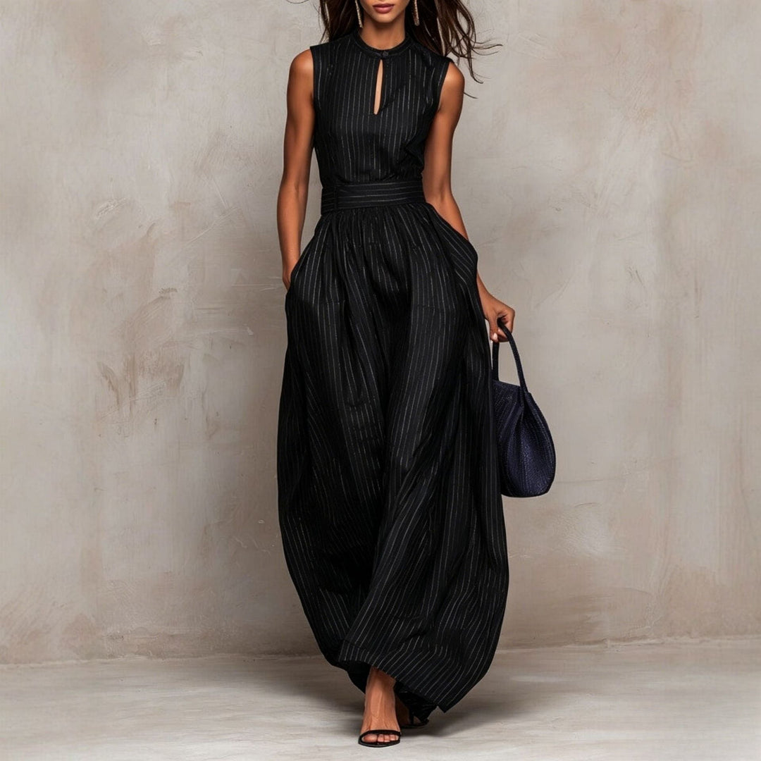 Celeste | Metallic Pinstripe Jumpsuit for Women