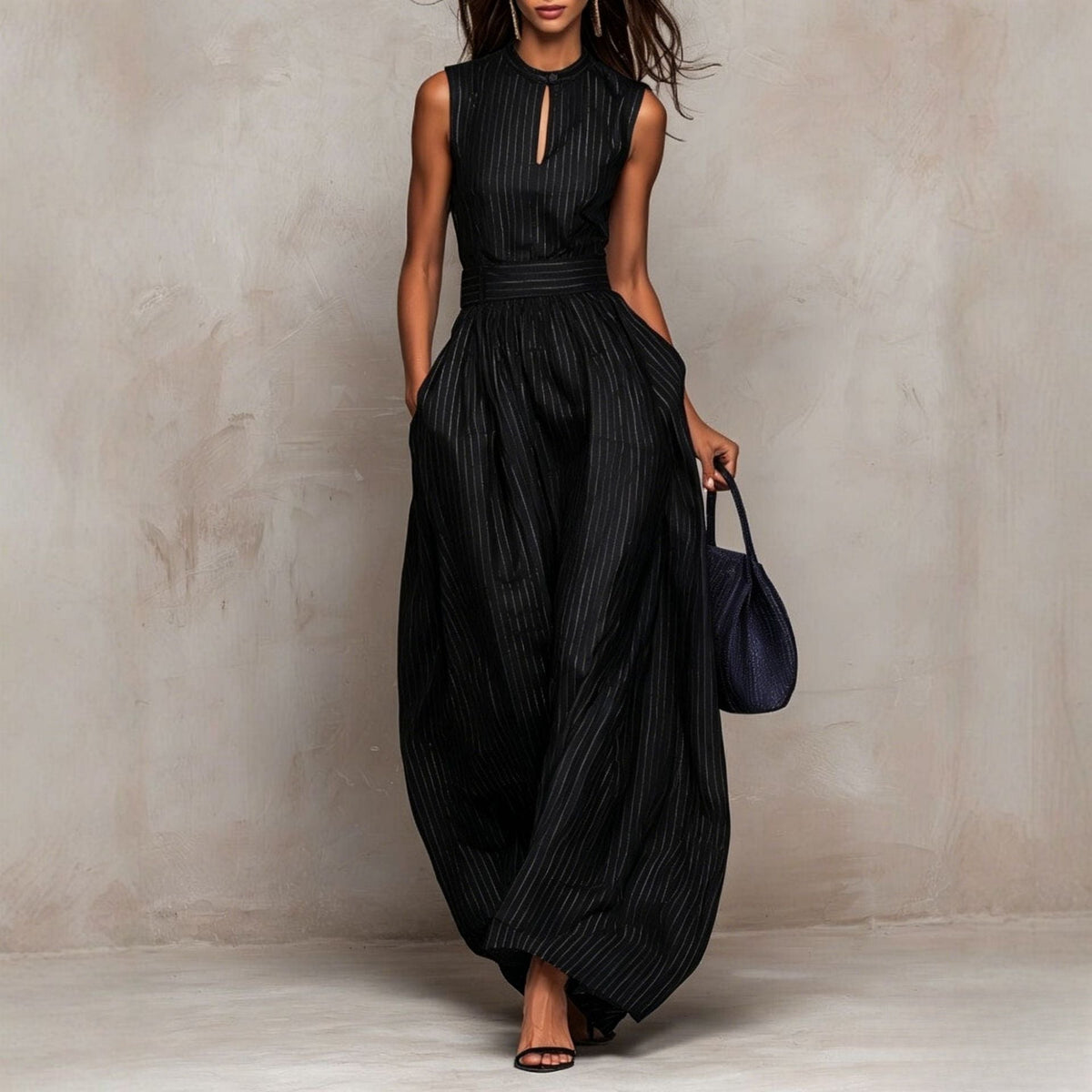 Celeste | Metallic Pinstripe Jumpsuit for Women
