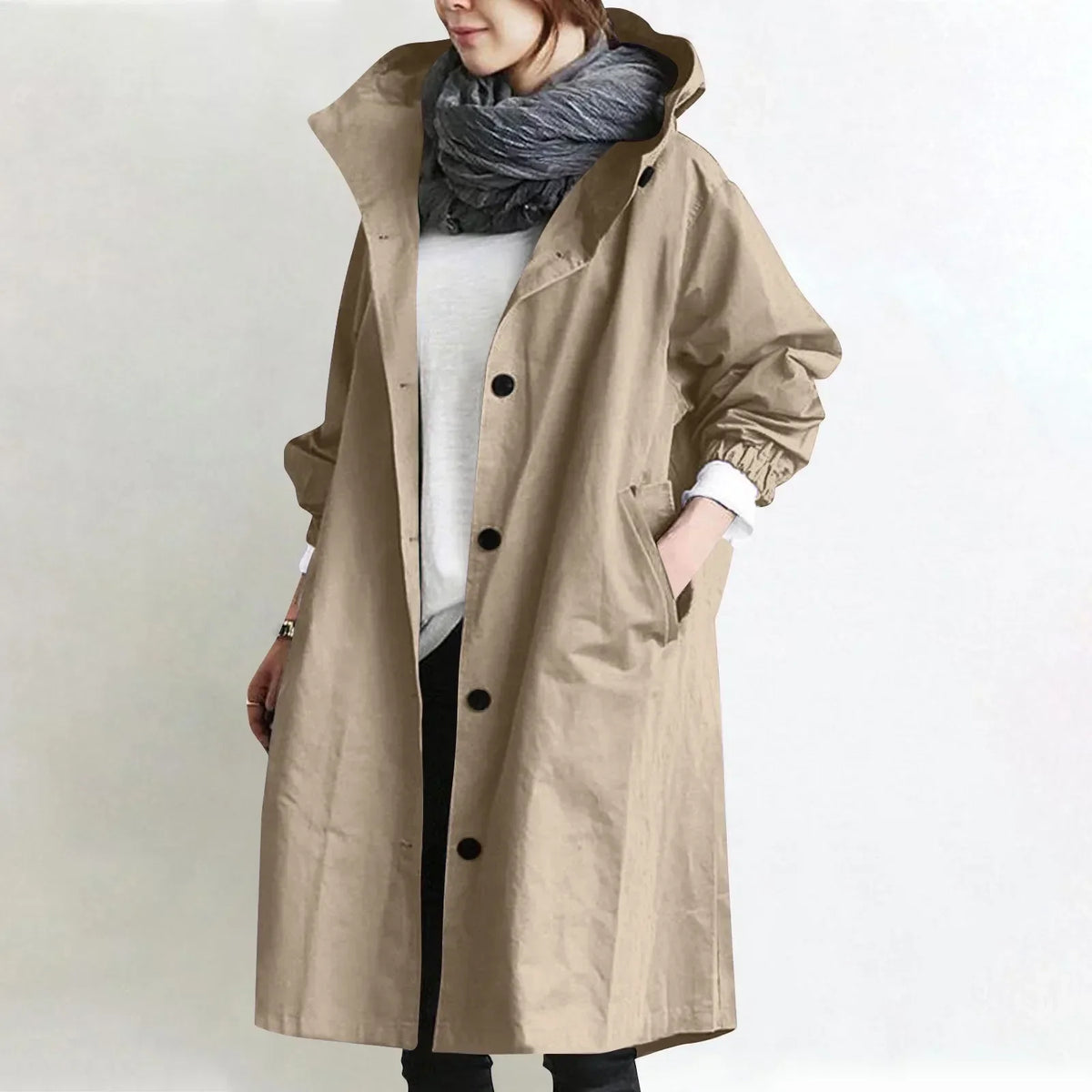 Marielle | Hooded Longline Trench Coat