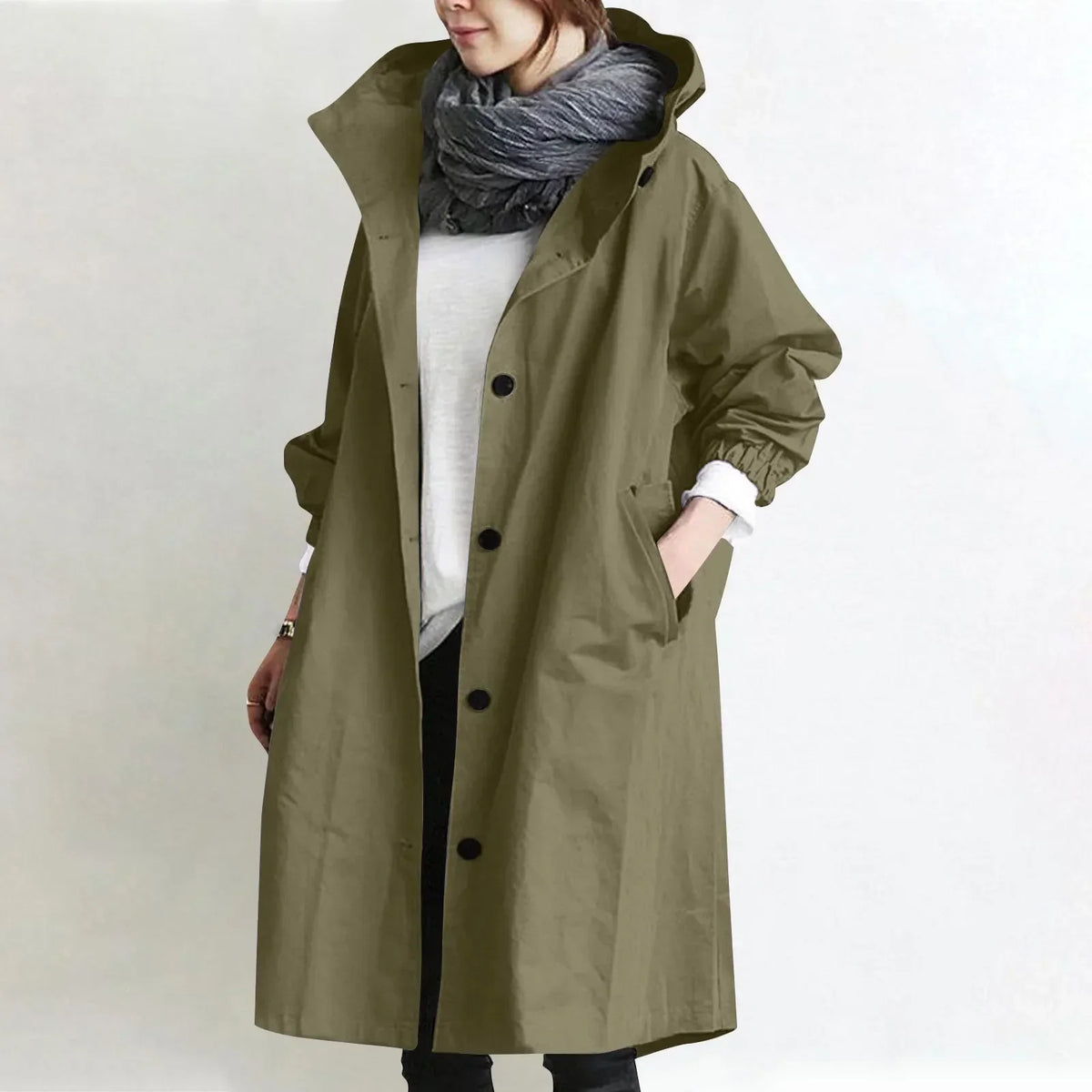 Marielle | Hooded Longline Trench Coat