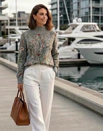 Rosamund | Floral Knit Jumper for Women