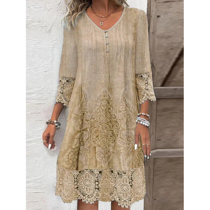 Celeste | Lace Cocktail Midi Dress