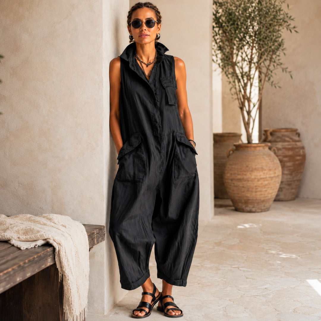 Grace | Relaxed Cotton Utility Jumpsuit for Women