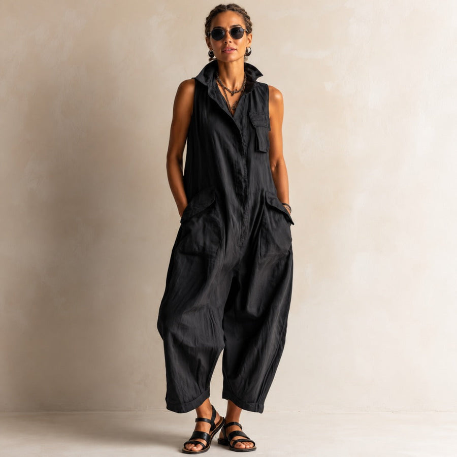 Grace | Relaxed Cotton Utility Jumpsuit for Women
