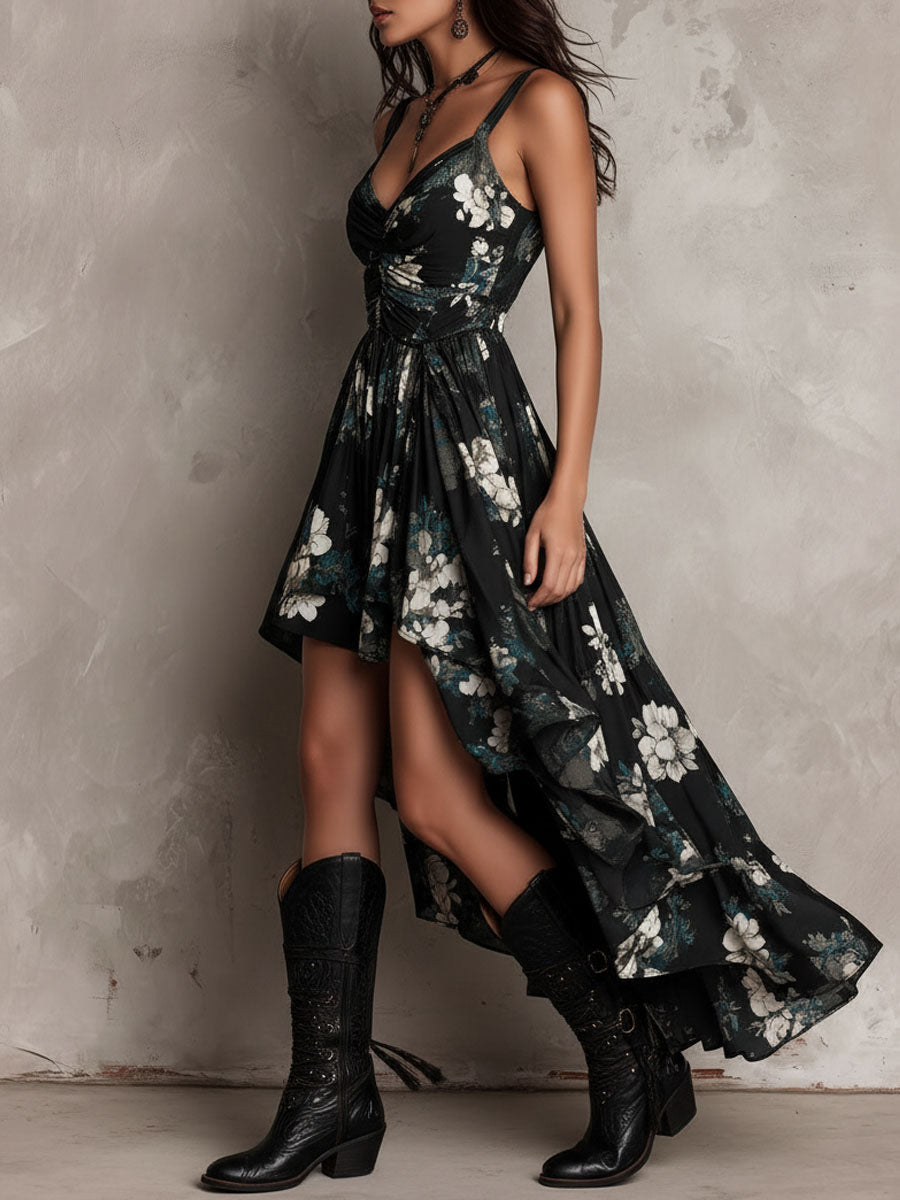 Bohème | Strapless Floral Maxi Dress for Women