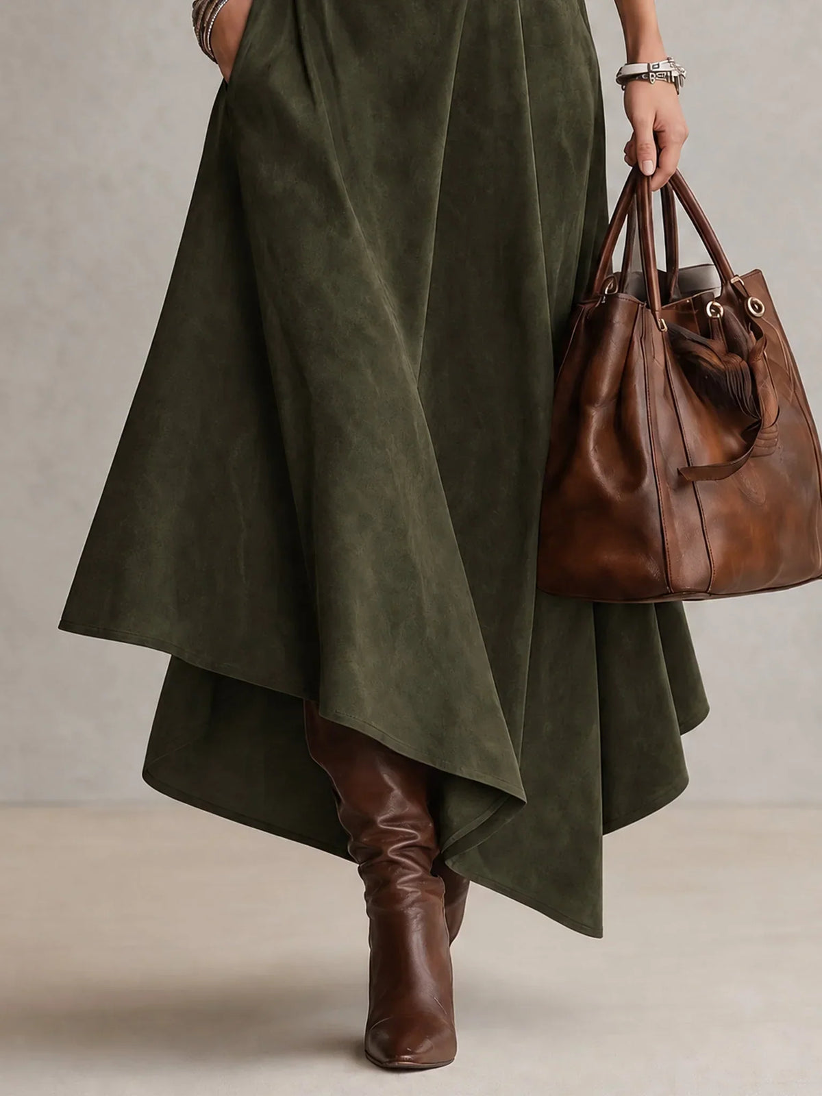 Paige | Turtleneck & Asymmetrical Skirt Set