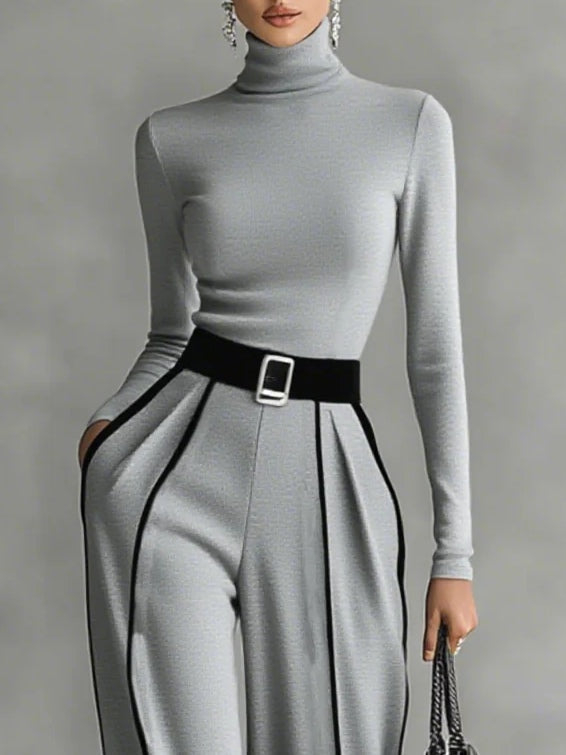 Rachel | High-Neck Wide-Leg Pants Set
