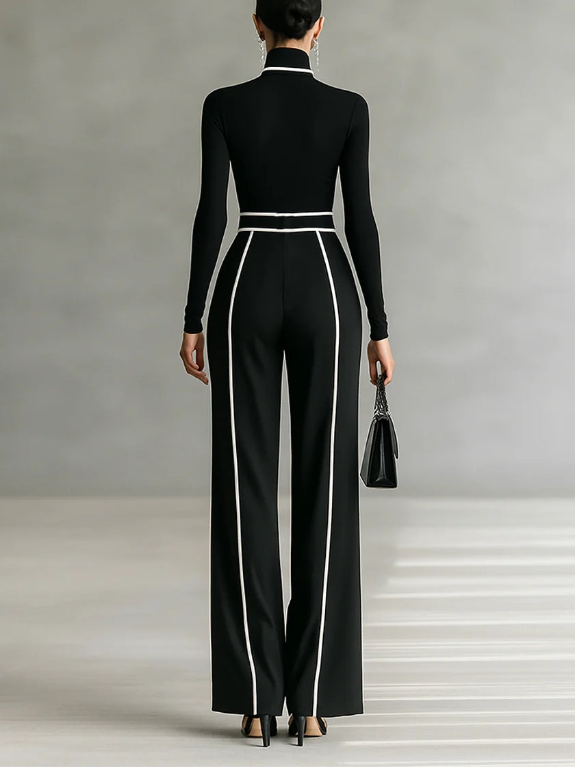 Rachel | High-Neck Wide-Leg Pants Set