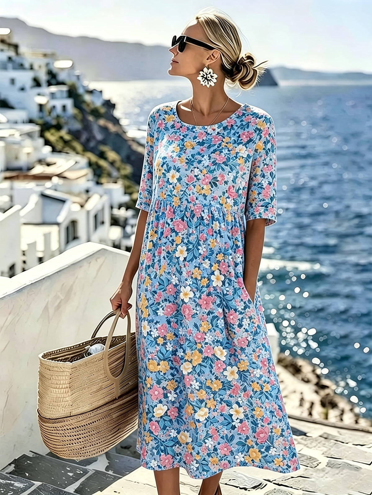 Charlotte | Elegant Floral Summer Midi Dress for Women