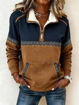 Brielle | Striped Half-Zip Long-Sleeve Sweater for Women