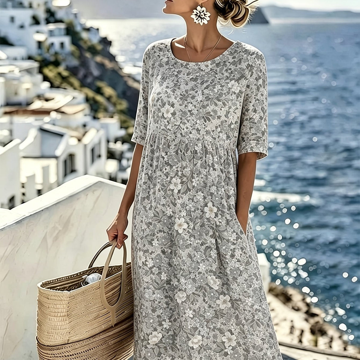 Lily | Elegant Floral Summer Midi Dress for Women
