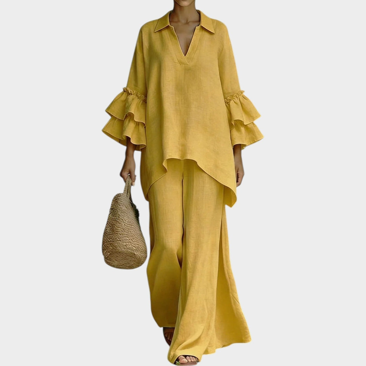 Ariela | Oversized Top and Wide-Leg Pants Two-Piece Set for Women